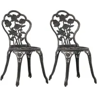 vidaXL Bistrostolar set om 2 Brons Aluminium gjuten 47862