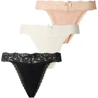 Hunkemoller String 'Madison' nude / svart / vit