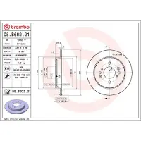 Brembo Bromsskiva 08B60221 bak, full, 1 Stycke