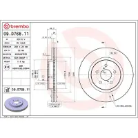 Brembo Bromsskiva 09D76811 fram, ventilerad, 1 Stycke