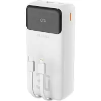 Dudao 30000mAh PD 22,5W Powerbank med USB-C- och Lightningkabel - Vit