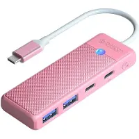 ORICO PAPW2AC-C3-C3 USB-hubb 4 portar: 2x USB-A 3.0, 1x USB-C 3.0, USB-C PD 100 W, 0,15 m rosa