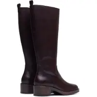 Hush puppies Antonia Lång Läder Dams Choklad Häl Hög Knähöga Stövlar