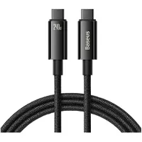 Baseus Tungsten Gold USB-C / USB-C-kabel - 2m, 240W - Svart