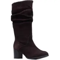Hush puppies Cosima Mocka Dam Chokladfärgade Klackade Knähöga Stövlar
