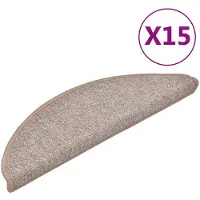 vidaXL Trappstegsmattor 15 st ljusbrun 56x17x3 cm
