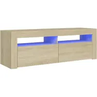 vidaXL TV-bänk med LED-belysning sonoma-ek 120x35x40 cm