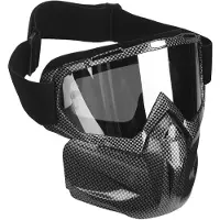 Koogeelife Motorcykelglasögon Herr Dam Snöskoterglasögon Skidåkning Snöskoter Vinter Snö Vindtålig Utomhus Mask Solglasögon Kol kolfiber svart färg