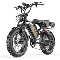 Aairsk 20x4 Elcykel med Fettdäck för Vuxna, 250W Motor, 48V 20AH Avtagbart Batteri, 25 km/h, Dubbel Fjädring E-Mountainbike NFC svart
