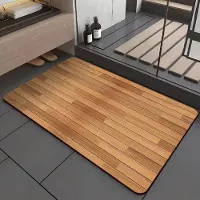 Yiran Furniture Enkel Golvmatta i Diatomitlera med Trämönster Toalett Badrum Halkskyddsmatta Hushåll Badrumsdörr Absorberande Matta 40 * 60cm