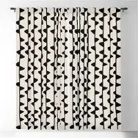 Yiran Furniture Abstrakt Geometri Konst Svart Vit Linje Tunn Rullgardiner för Barn Sovrum Vardagsrum Kök Dörr Heminredning 2 Delar W50 X H130(CM)X2&Grommet Top