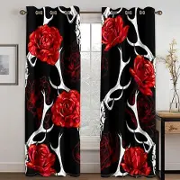 Yiran Furniture Lyxiga Röda Ros Blomma Solskydd Vintage Fönstergardiner För Vardagsrum Sovrum Badrum Kök Dörr Heminredning Till Salu 2 Delar W50 X H130(CM)X2&Hook