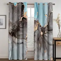 Yiran Furniture 2 paneler Marmorgardiner Rosa Guld Grå Gardiner för Lyxigt Sovrum Vardagsrum Kök Fönsterblinds Draperi cortina Stångficka 2x85W200H(CM)&rod pocket