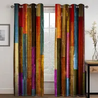 Yiran Furniture Abstrakt Färgglad Geometrisk Randig Bondgård Svart Röd Tunn Gardin Vardagsrum Fönster Gardiner Lyx Hem Balkong Inredning Draperi W50H60(CM)x2PCS&Grommet Top