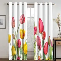 Yiran Furniture Färdigsydda Tulpan-gardiner för Fönsterdekoration Små Draperier Vardagsrum Kök Morsdagspresent Nytt Mode Olika Mönster W55 X H120cm X 2&Grommet Top