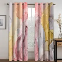 Yiran Furniture 2 paneler Marmorgardiner Rosa Guld Grå Gardiner för Lyxigt Sovrum Vardagsrum Kök Fönsterblinds Draperi cortina Stångficka 2x85W200H(CM)&hook