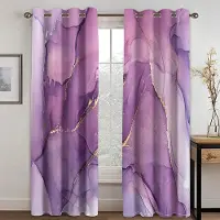 Yiran Furniture 2 paneler Marmorgardiner Rosa Guld Grå Gardiner för Lyxigt Sovrum Vardagsrum Kök Fönsterblinds Draperi cortina Stångficka 2x75W166H(CM)&rod pocket