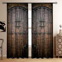 Yiran Furniture 2 st Trämönstrade Gardiner Dekorativa Fönsterdraperier, Fönsterbehandlingar För Sovrum Vardagsrum Hemdekoration Rumsdekor 100W130H(CM)40x51in&rod pocket