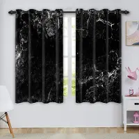 Yiran Furniture Marmorgardiner Pojkar Flickor Geometri Abstrakt Konst Mörkläggningsgardiner Barn Sovrum Vardagsrum Kök Fönstergardiner W55 X H120cm X 2&Grommet Top