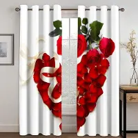 Yiran Furniture Romantiskt Hjärta Glad Alla Hjärtans Dag Fönstergardiner Persienner För Vardagsrum Barnsovrum Badrum Kök Dörr Heminredning 2 st W65X60H(cm)X2Pcs&Grommet Top
