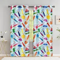Yiran Furniture 2 st Safari Djur Fönstergardin Tecknad Djungelskog Tryckta Gardiner Heminredning Draperier för Baby Barn Sovrum Vardagsrum W50H130(CM)x2&Hook