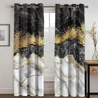Yiran Furniture 3D-marmortryck svart och guld mörkläggningsgardin Högskuggande fönstergardiner för vardagsrum Lyxiga sovrumsinredningsgardiner Ny stil W55 X H120cm X 2&HOOK