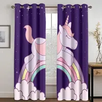 Yiran Furniture Söta enhörnings mörkläggningsgardiner för sovrum och vardagsrum i olika söta stilar Hög skuggning Draperi Nytt modemönster W55 X H120cm X 2&Grommet Top