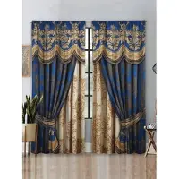 Yiran Furniture 2 st Digitaltryckta Gardiner Med Modern Retro Högkvalitativ Polyesterfiber, Hushållsdekor Stångtopp Draperier För Alla Säsonger W85 X H200(CM)X2&Grommet Top
