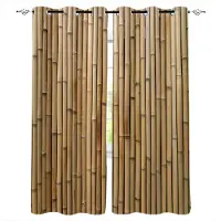 Yiran Furniture Kinesiska eleganta bambu orientaliska naturträfönstergardiner för barnsovrum vardagsrum badrum köksdörr hallskåp 2 delar W50 X H130(CM)X2&Hook