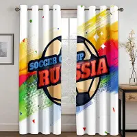 Yiran Furniture Fotbollsälskares Rum Dekorativa Gardiner 2 Paneler Pojkar Flickor Sovrum Vardagsrum Arbetsrum Fönster Dekorativa Gardiner W65X60H(cm)X2Pcs&Grommet Top