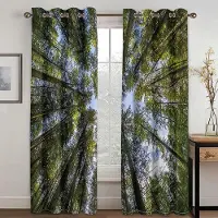 Yiran Furniture Lila Liljemönstrade Rumsgardiner Stor Fönstergardinstång Kök Sovrum Utomhus Tyg Dekor Barn Gardinpaneler Med Blomma W50 X H130(CM)X2&Grommet Top