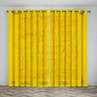Yiran Furniture Musikscen Elgitarr Hylla Trumma Instrument Design Solskyddsgardiner Vardagsrum Sovrum Heminredning Tunna Gardiner W65X60H(cm)X2Pcs&Grommet Top