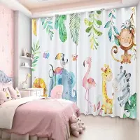 Yiran Furniture Söt Tecknad Grön Skog Djurliv Tjock Mörkläggningsgardin Sovrum Vardagsrum Fönster Hög Skuggning Draperi 2 Delar Nytt Mönster W55 X H120cm X 2&Grommet Top
