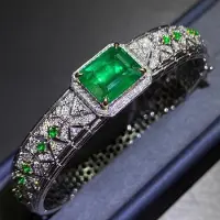 Sace Gems Klassiskt zirkonarmband Damsmycken Bröllopslöfte Festpresent 17.2cm grön