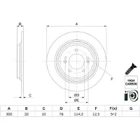 Bosch Bromsskiva 0 986 479 H01 bak, full, höggradigt förkolnad, 1 Stycke