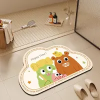 Yiran Furniture Tecknad Toalettdörr Absorberande Halkfria Fotdynor Hushållstoalett Diatomacéjord Golvmatta Toalett Badrum Badrumsgolvmatta 50 * 80cm