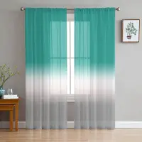 Yiran Furniture Rosa Vit Grå Gradient Ombre Skira Gardiner för Vardagsrumsdekoration Fönstergardin Kök Tyll Voile Organza Draperier W135 x H115cm x1&Grommet Top