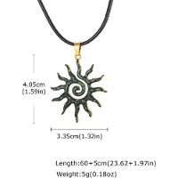 Seahorse Home Spiral Solhänge Halsband för Män Pojkar, Hypoallergent Rostfritt Stål Stort Solhänge, Daglig Användning Boho Smycke Gåva 60-65cm black