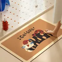 Yiran Furniture Tecknad Badrum Vattenabsorption Oljeabsorption Halkfri Matta Hushållstoalett Snabbtorkande Fotdyna Badrumsdörr Diatomacéjordmatta 40 * 60cm