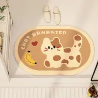 Yiran Furniture Tecknad Söt Kashmir Golvmatta Badrum Vattenabsorption Halkfri Matta Toalett Badrumsdörr Fotmatta Hemmatta 50 * 80cm