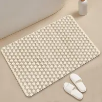 Yiran Furniture Enkla Linjer Diatomitlera Golvmatta Vattenabsorption och Smutsavvisning Fotmatta Badrumsdörrmatta Stark Vattenabsorption och Snabbtorkande Fotmatta 40*60cm