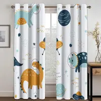 Yiran Furniture Tecknade Pojkar Härliga Dinosauriegardiner Färgglada Safari Vilda Djur Roliga Djur Barn Dinosauriegardiner för Barn Sovrum Vardagsrum W60H60(CM)x2pcs&HOOK