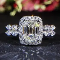 YIRAN Jewelry Huitan Ringar för Kvinnor Strålande Kubisk Zirkonia Bröllop Förlovning Kvinnliga Accessoarer Snygg Förlovningsring Gåva Trendiga Smycken 6 gray