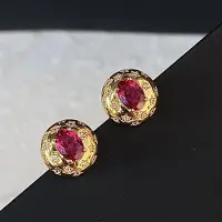 YIRAN Jewelry Utsökta glänsande ädelstensserien rubinröda örhängen för kvinnor vintage lätt lyx kristall stjärnörhängen stift bankettsmycken brown