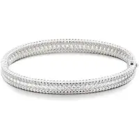 YIRAN Jewelry 100 % 925 Sterling Silver Mode Moissanit Diamanter Ros /Vitguld Berlockarmband Bröllop Förlovning Fint Smycke White Gold 17CM vitguld färg