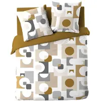 Douceur d'intérieur sängkläder set med geometriskt mönster GEOMELO, 240 x 220 cm