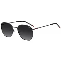 HUGO Matte-black sunglasses in stainless steel with red details