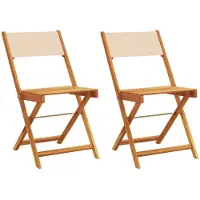 vidaXL Trädgårdsstolar 2 st massiv akacia och tyg beige