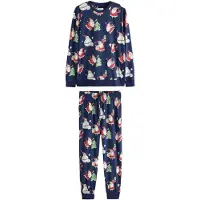 Next Pyjamas lång marinblå / grön / röd / vit