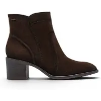 Tamaris damer Mocca Brown mocka läderklackade ankelstövlar - 25313-47